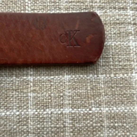 Calvin Klein Brown Leather Belt with Brass Buckle - Picture 3 of 11